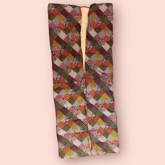 Vtg 70s Sleeping Bag Retro Patchwork Quilt Zipper Snaps Wearable Blanket Quilted - Picture 4 of 5